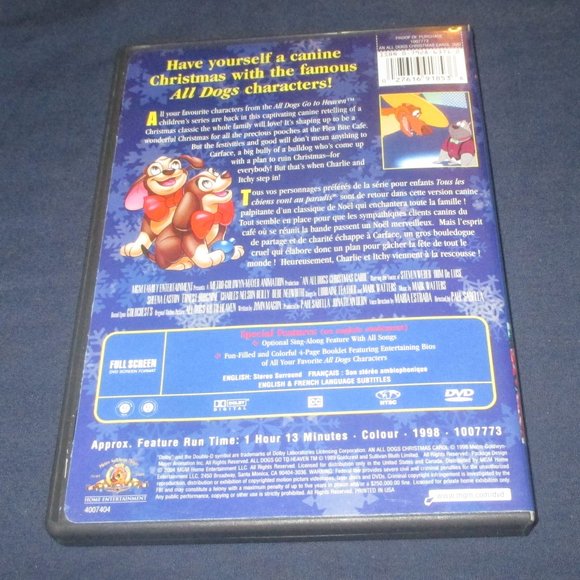 An All Dogs Christmas Carol (DVD, 2004, Canadian) - Picture 3 of 3